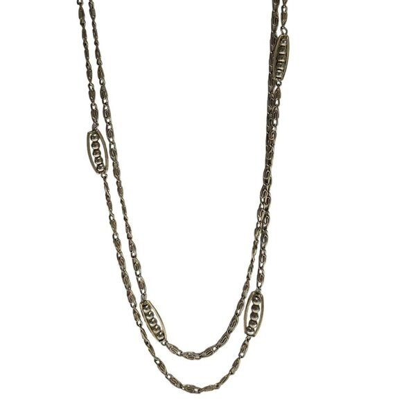 Vintage Elegant Gold Tone Double Strand Beaded Necklace Classic Fashion Jewelry - Picture 1 of 6